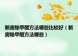 新房除甲醛方法哪些比较好（新房除甲醛方法哪些）