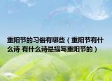 重阳节的习俗有哪些（重阳节有什么诗 有什么诗是描写重阳节的）