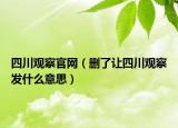四川观察官网（删了让四川观察发什么意思）
