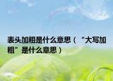 表头加粗是什么意思（“大写加粗”是什么意思）