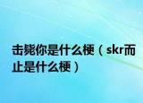 击毙你是什么梗（skr而止是什么梗）