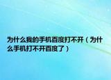 为什么我的手机百度打不开（为什么手机打不开百度了）