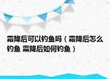 霜降后可以钓鱼吗（霜降后怎么钓鱼 霜降后如何钓鱼）