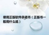 使用正版软件承诺书（正版书一般用什么纸）