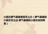小朋友脾气暴躁易怒怎么办（脾气暴躁的小朋友怎么治 脾气暴躁的小朋友如何教育）