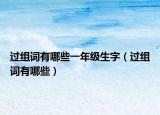 过组词有哪些一年级生字（过组词有哪些）