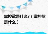 掌控欲是什么?（掌控欲是什么）
