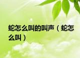 蛇怎么叫的叫声（蛇怎么叫）