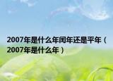 2007年是什么年闰年还是平年（2007年是什么年）