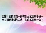 西部计划和三支一扶有什么区别哪个好一点（西部计划和三支一扶的区别是什么）