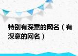 特别有深意的网名（有深意的网名）