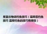 星露谷物语钓鱼技巧（霜降后钓鱼技巧 霜降钓鱼的技巧有哪些）