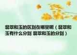 翡翠和玉的区别在哪里呢（翡翠和玉有什么分别 翡翠和玉的分别）