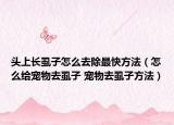 头上长虱子怎么去除最快方法（怎么给宠物去虱子 宠物去虱子方法）