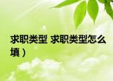 求职类型 求职类型怎么填）