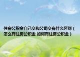 住房公积金自己交和公司交有什么区别（怎么有住房公积金 如何有住房公积金）