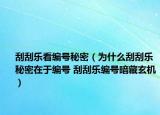刮刮乐看编号秘密（为什么刮刮乐秘密在于编号 刮刮乐编号暗藏玄机）