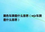 黑色车牌是什么意思（wjz车牌是什么意思）