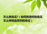 怎么挑南瓜?（如何挑选好的南瓜 怎么样挑品质好的南瓜）