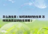怎么选生菜（如何选购好的生菜 怎样挑选质量好的生菜呢）