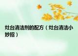 灶台清洁剂的配方（灶台清洁小妙招）