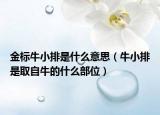 金标牛小排是什么意思（牛小排是取自牛的什么部位）