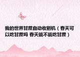 我的世界甘蔗自动收割机（春天可以吃甘蔗吗 春天能不能吃甘蔗）