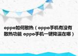 oppo如何散热（oppo手机有没有散热功能 oppo手机一键降温在哪）