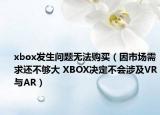 xbox发生问题无法购买（因市场需求还不够大 XBOX决定不会涉及VR与AR）