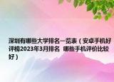 深圳有哪些大学排名一览表（安卓手机好评榜2023年3月排名  哪些手机评价比较好）