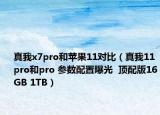 真我x7pro和苹果11对比（真我11pro和pro 参数配置曝光  顶配版16GB 1TB）