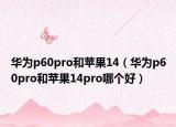 华为p60pro和苹果14（华为p60pro和苹果14pro哪个好）