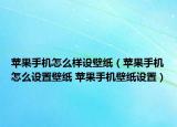 苹果手机怎么样设壁纸（苹果手机怎么设置壁纸 苹果手机壁纸设置）