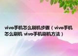 vivo手机怎么刷机步骤（vivo手机怎么刷机 vivo手机刷机方法）