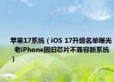 苹果17系统（iOS 17升级名单曝光  老iPhone因旧芯片不兼容新系统）