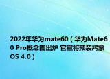 2022年华为mate60（华为Mate60 Pro概念图出炉 官宣将预装鸿蒙OS 4.0）