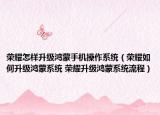荣耀怎样升级鸿蒙手机操作系统（荣耀如何升级鸿蒙系统 荣耀升级鸿蒙系统流程）