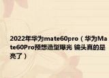 2022年华为mate60pro（华为Mate60Pro预想造型曝光 镜头真的是亮了）