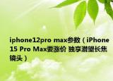 iphone12pro max参数（iPhone 15 Pro Max要涨价 独享潜望长焦镜头）