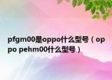 pfgm00是oppo什么型号（oppo pehm00什么型号）