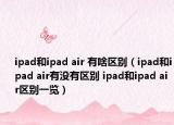 ipad和ipad air 有啥区别（ipad和ipad air有没有区别 ipad和ipad air区别一览）