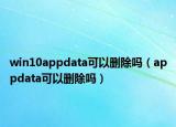 win10appdata可以删除吗（appdata可以删除吗）