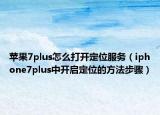 苹果7plus怎么打开定位服务（iphone7plus中开启定位的方法步骤）
