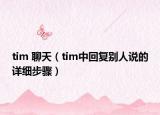 tim 聊天（tim中回复别人说的详细步骤）