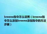 breeno指令怎么设置（breeno指令怎么添加breeno添加指令的方法步骤）