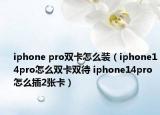 iphone pro双卡怎么装（iphone14pro怎么双卡双待 iphone14pro怎么插2张卡）