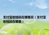 支付宝收钱码在哪里买（支付宝收钱码在哪里）