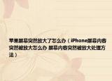 苹果屏幕突然放大了怎么办（iPhone屏幕内容突然被放大怎么办 屏幕内容突然被放大处理方法）