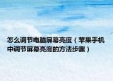 怎么调节电脑屏幕亮度（苹果手机中调节屏幕亮度的方法步骤）