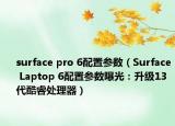 surface pro 6配置参数（Surface Laptop 6配置参数曝光：升级13代酷睿处理器）